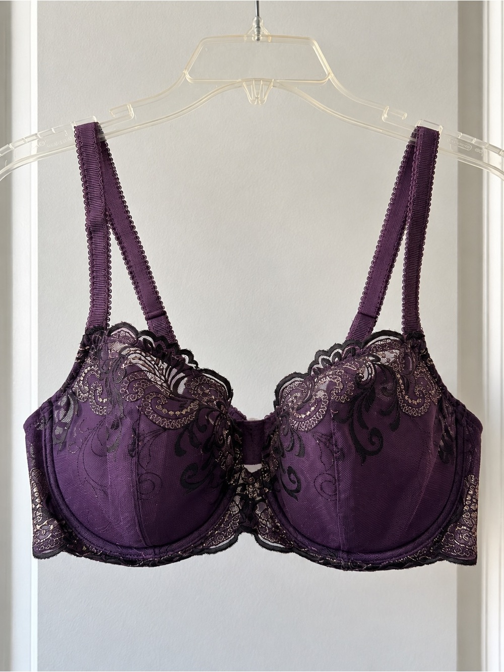 Elegant Purple Lace Underwire Bra - Women Intimates & Sleepwear 36C